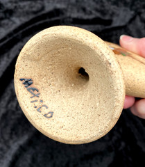 Tonala Floral Napkin/Letter Holder, Sandstone, Mexican Pottery, Hand-painted