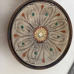 3 Romanian Horezu Traditional Ceramic Clay Decorative Plates Handmade each 5.5″