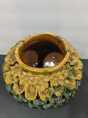 Green Glazed Hilario Alejos Madrigal Michoacan Pottery Pineapple Pot w/ Lid 7”