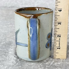 VTG Ken Edwards Pottery El Palomar Mexico Tonala Blue Bird 8oz Coffee Mugs