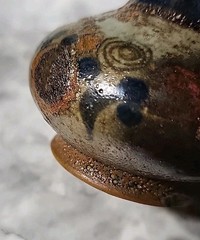 Vintage Mexican Stoneware Pottery Single Salt Shaker Primitive Glaze Handpainted