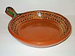 Mexican Terracotta Fry Pan de Barro Redware Clay Skillet 8-8 1/2″ (SEE BELOW)