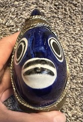 Unique Ceramic Fish Brass Covered With Twisted Edging Detail Figure Armored Fish