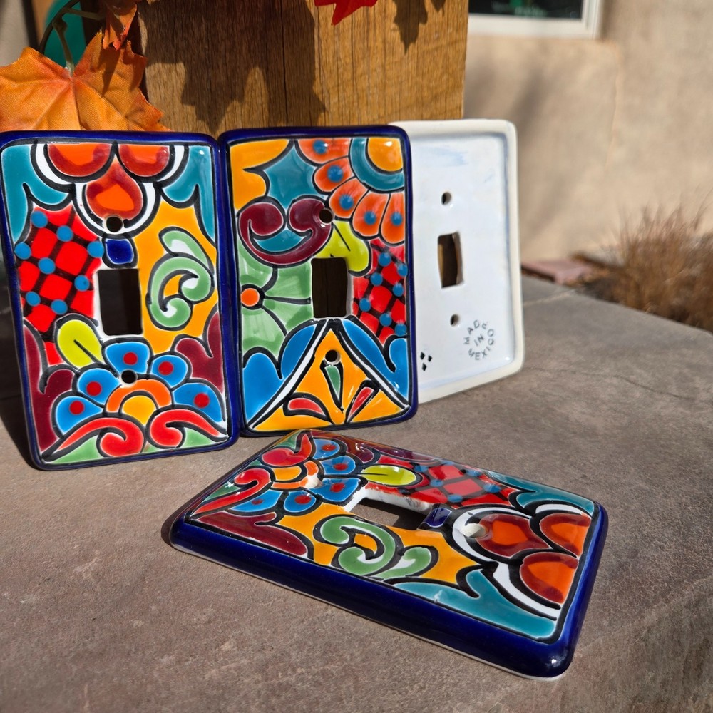 Mexican Talavera pottery Single Toggle light switch Cover Folk Art
