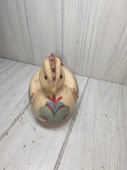 Vintage Hand Painted Chicken Folk Art Cottagecore Primitive Chick Hen Heart Read