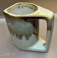 Rodolfo Padilla Coffee Mug Cup Stoneware Art Pottery Tan Kokopelli Man Single
