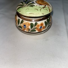Vintage Tonala Trinket Box 3” Round Unsigned