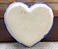 Handmade Talavera Pottery Heart Shaped Cobalt Blue Trinket Dish Guatemala