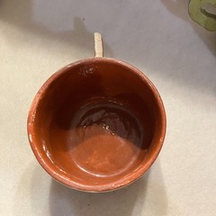 Vintage Mexican Tlaquepaque Pottery Mug Set of 4 Folk Art Style