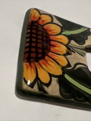 Talevera Single Outlet Plate Cover Sunflower Yellow Flower Mexico Pottery