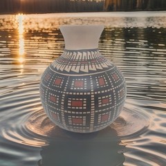 Mata Ortiz handmade and Handpainted pot by Elfida Tena 5.75″ tall / 5″ wide.