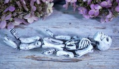 Skeleton Day of the Dead Clay Adjustable Handmade Pineda Mexican Folk Art Sm