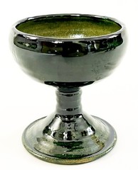 4 MEXICO OAXACA FOLK ART LOZA VERDE GREEN GLAZED CERAMIC MEZCAL COPITA CUP GLASS