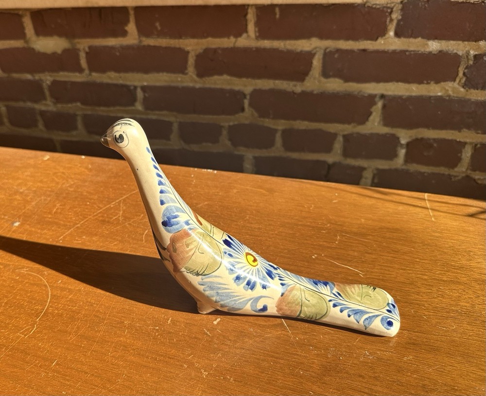 Vintage Mexican Mid Century Modern Tonala Roadrunner Pottery Bird Sculpture