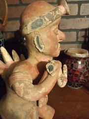 14″ Western Mexico Pre-Classic Style Reproduction Clay Warrior Figure (Modern)