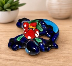 Handmade Talavera Ceramic Gecko Lizard Figurine Mexico Folk Art 2.5″ Colorful