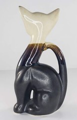 MCM Rodo Padilla Cat Figurine Drip Glaze Pottery Hand Signed Mid Century Modern