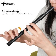 Black ABS Irish Tin Whistle Key Of D Natural Wood Tone Music Instrument