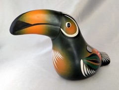 Hand Painted Mexican Talavera Ceramic Pottery Tabletop TOUCAN Figurine