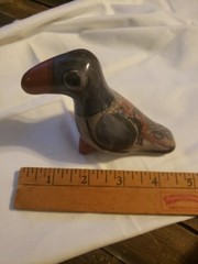 Vintage Mexican Tonala Pottery Bird Toucan Signed 3″ Clay Mid Century Modern
