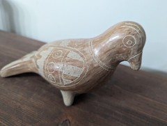 Vintage Mexico Pottery Effigy Parrot Bird Sculpture Vase Vessel Reproduction