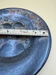 Vtg Tonala Mexico Folk Art Pottery Wall Hanging Plate Birds Squirrel 12” Round