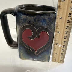 Mara Mexico Hearty Lovers Heart Mug In Lead Free Stoneware Pottery 12oz ~ ❤️