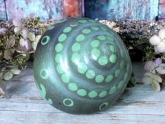 Green Clay Conch Shell Pre-Columbian Symbol Handmade Michoacán Mexican Folk Art