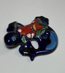 Handmade Talavera Ceramic Gecko Lizard Figurine Mexico Folk Art 2.5″ Colorful
