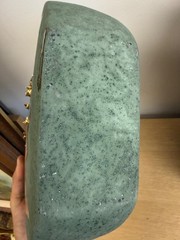 Sharon Penn Southwest Pottery Vase Green 22K Gold Accent Signed Rare