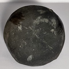 BLACK CLAY VESSEL With 2 Holes & LIZARD FETISH / Pre-Colombian Style / 4 INCHES