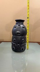 Mid Century Modern Oaxaca Mexico Barra Negro Black Clay Vase