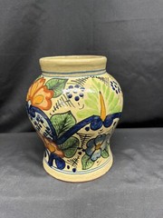 A Beautiful Vintage MCM Signed Casai Mexico 8” Pottery Vase Hand Painted