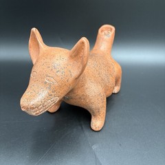 Mexican Handmade Dog Figurine Red Clay Pottery Colima Culture