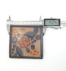 Vintage Barro Bruñido/Burnished Tonala Mexico Floral Tile