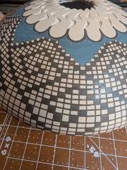 Maria Acosta Mata Ortiz Pottery Seed Pot Sgraffito Geometric Polychrome Bird 6″
