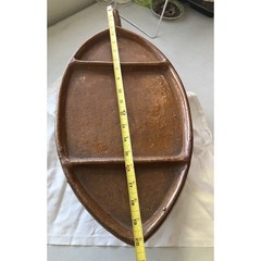Vintage Terra Cotta Glaze Red Clay Fish Shape Tabletop Warmer w/Defect READ NOTE