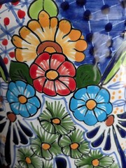 Talavera ceramic flower pot from Mexico.