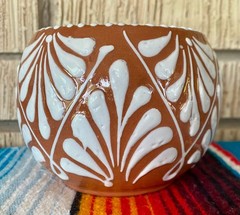 Mexican Ceramic Flower Pot Planter Folk Art Pottery Handmade Talavera #7
