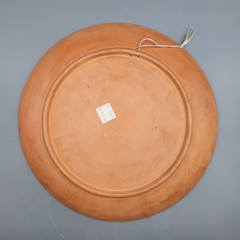 Vintage Aztec Terracotta Clay Hand Painted Plate Mexican Tribal Native Art