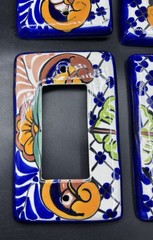Set 4 Talavera Single Rocker Mexican Pottery Light Switch Plate Cover No Screws