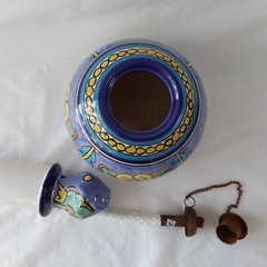 Tierra Fina Hand Painted Mexican Table Top Torch 11 ” Tall