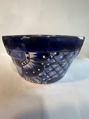 3 pack – talavera mexican pottery Blue Planter. Flower Pot. Set Of 3 NEW.