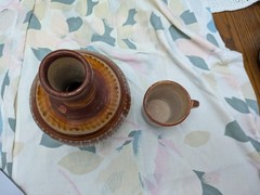 Classic Mexican Carafe/Decanter/Jug and Natural Clay Mug