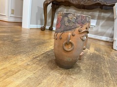 1960’s Mexican Terracotta Pottery Face Planter Pot Folk Art Vintage