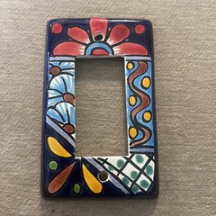 Mexican Talavera Art Pottery Ceramic Handmade Single Switch Plate Cover 3×5”
