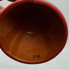 Mexican Tonala Folk Art Bowl Hand Painted Rabbit Signed Belize MAC Small 3″
