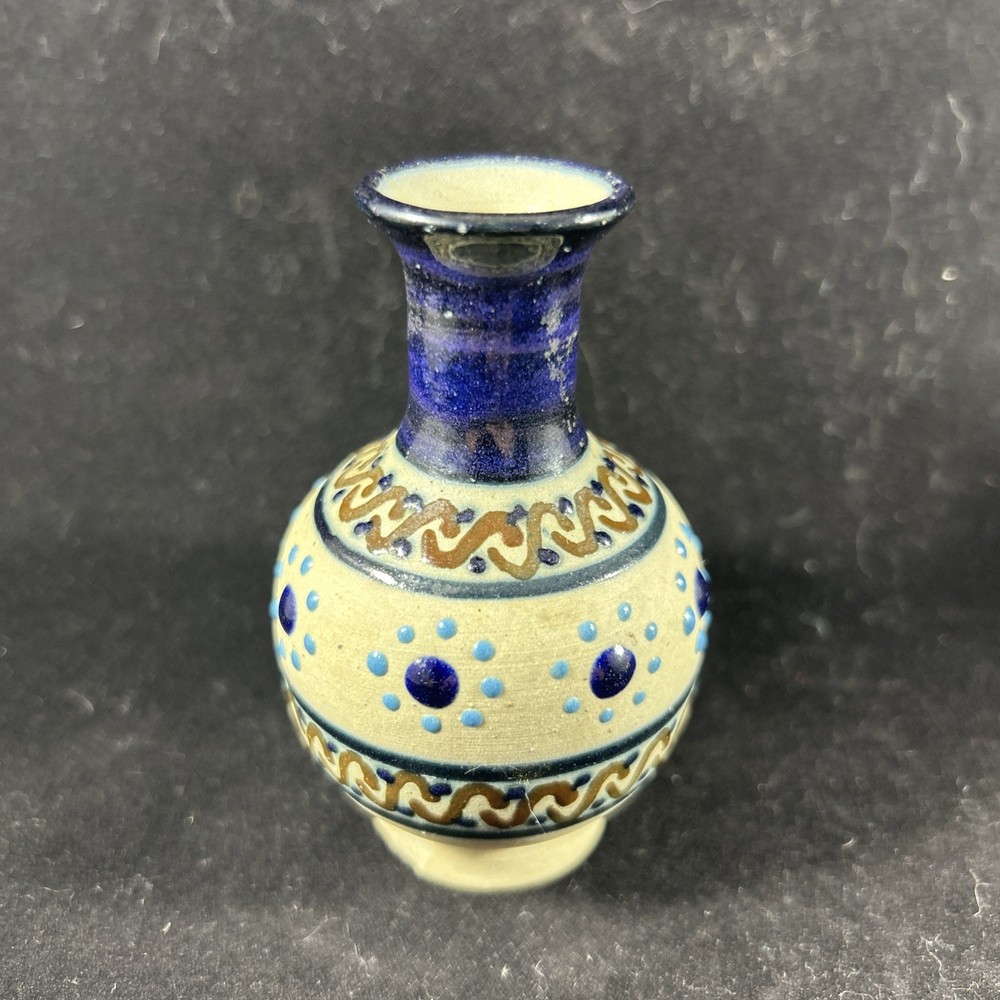 Javier Servin Bud Vase Modern Mexican Folk Art Pottery Embossed Signed