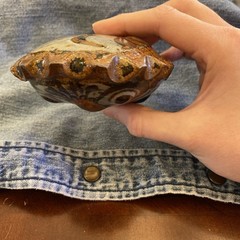 Tonala Owl Figurine Mexican Folk Art MCM Pottery Handmade Painted Plants Bird