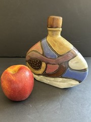 MCM Design by Mara Decanter Vase Bottle Hand Painted Art Pottery Mexico +Stopper